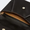 Bolso de mano de viscosa y satén de seda, negro Bolso de mano de viscosa y satén de seda, negro