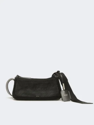 Bolso de mano micro en malla técnica, negro