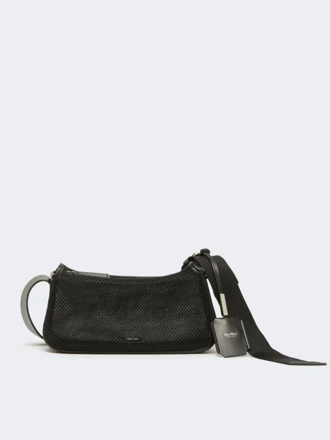Bolso de mano micro en malla técnica, negro Bolso de mano micro en malla técnica, negro