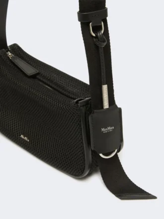 Bolso de mano micro en malla técnica, negro