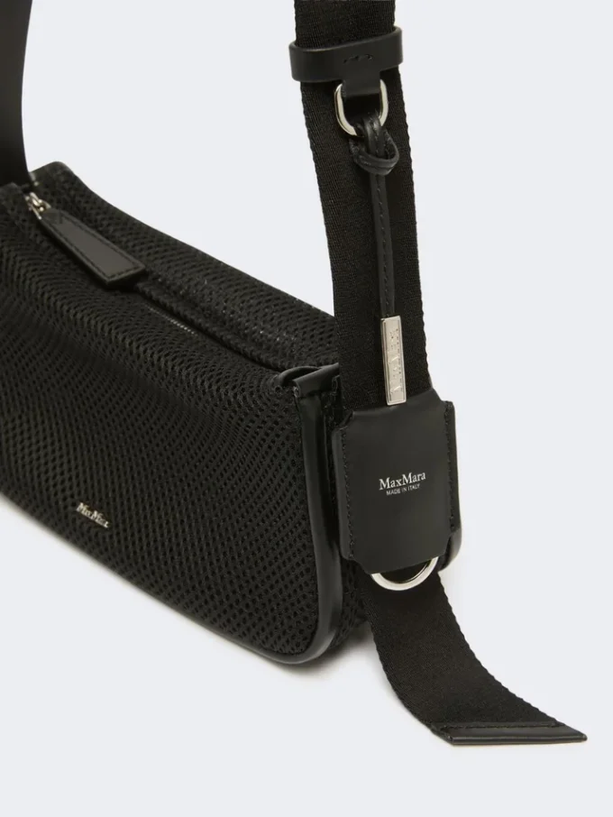 Bolso de mano micro en malla técnica, negro Bolso de mano micro en malla técnica, negro