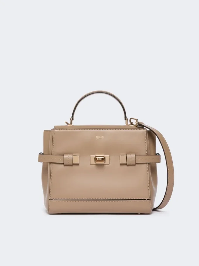 Bolso de piel lisa, color barro Bolso de piel lisa, color barro