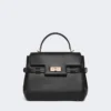 Bolso de piel lisa, negro Bolso de piel lisa, negro