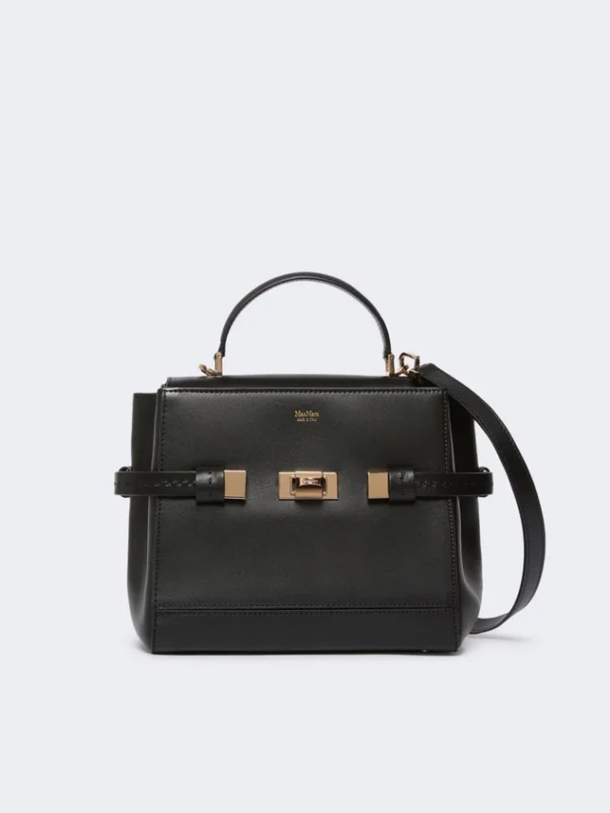Bolso de piel lisa, negro Bolso de piel lisa, negro