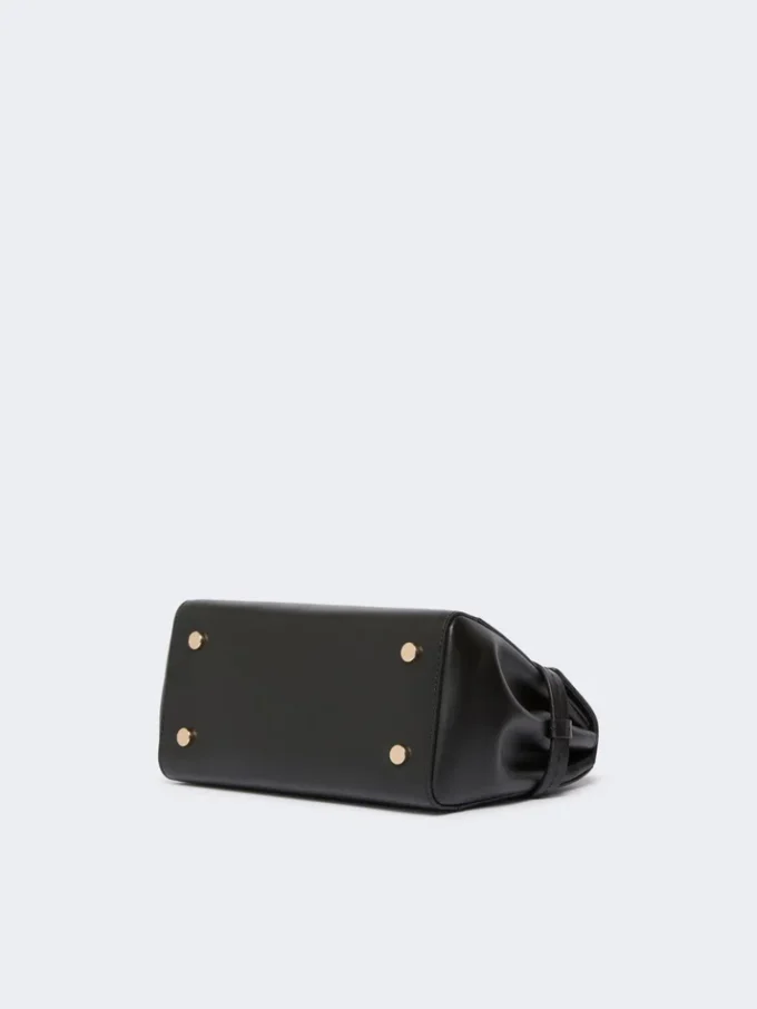 Bolso de piel lisa, negro Bolso de piel lisa, negro