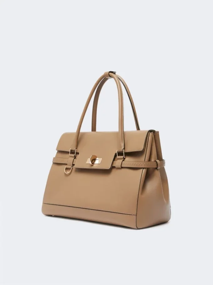 Bolso de piel natural, color barro Bolso de piel natural, color barro