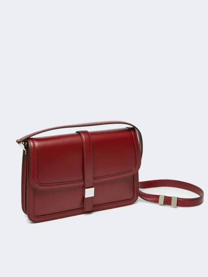 Bolso de piel natural, color burdeos Bolso de piel natural, color burdeos