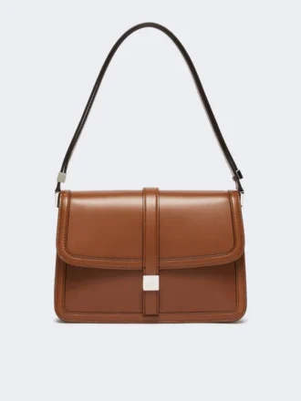 Bolso de piel natural, color tabaco