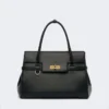 Bolso de piel natural, negro Bolso de piel natural, negro