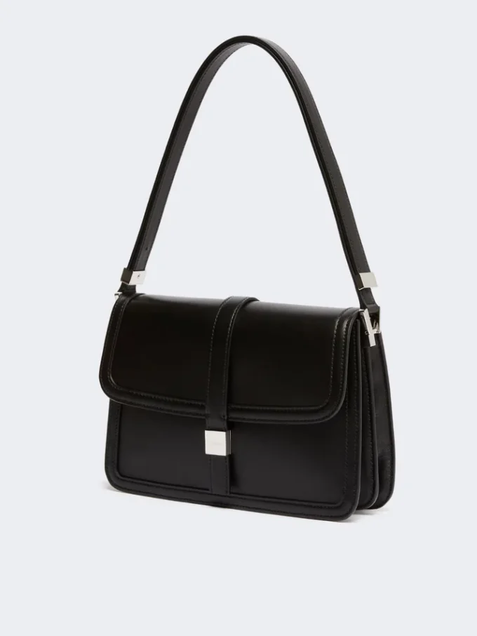 Bolso de piel natural, negro Bolso de piel natural, negro