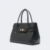 Bolso de piel natural, negro Bolso de piel natural, negro