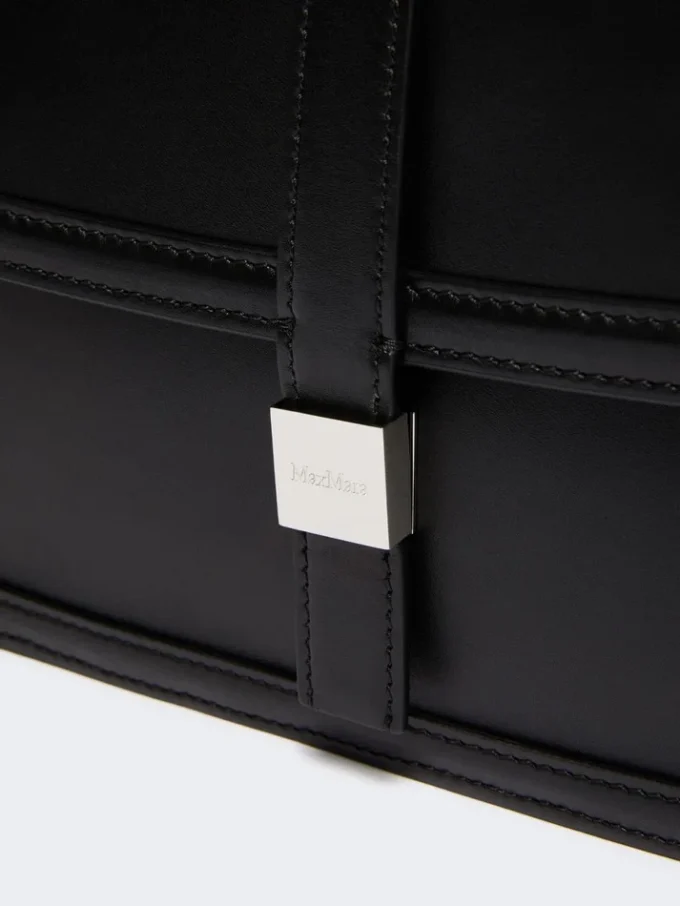 Bolso de piel natural, negro Bolso de piel natural, negro