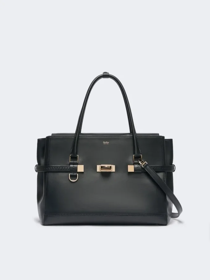 Bolso de piel natural, negro Bolso de piel natural, negro