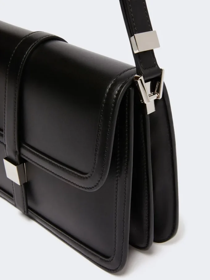Bolso de piel natural, negro Bolso de piel natural, negro