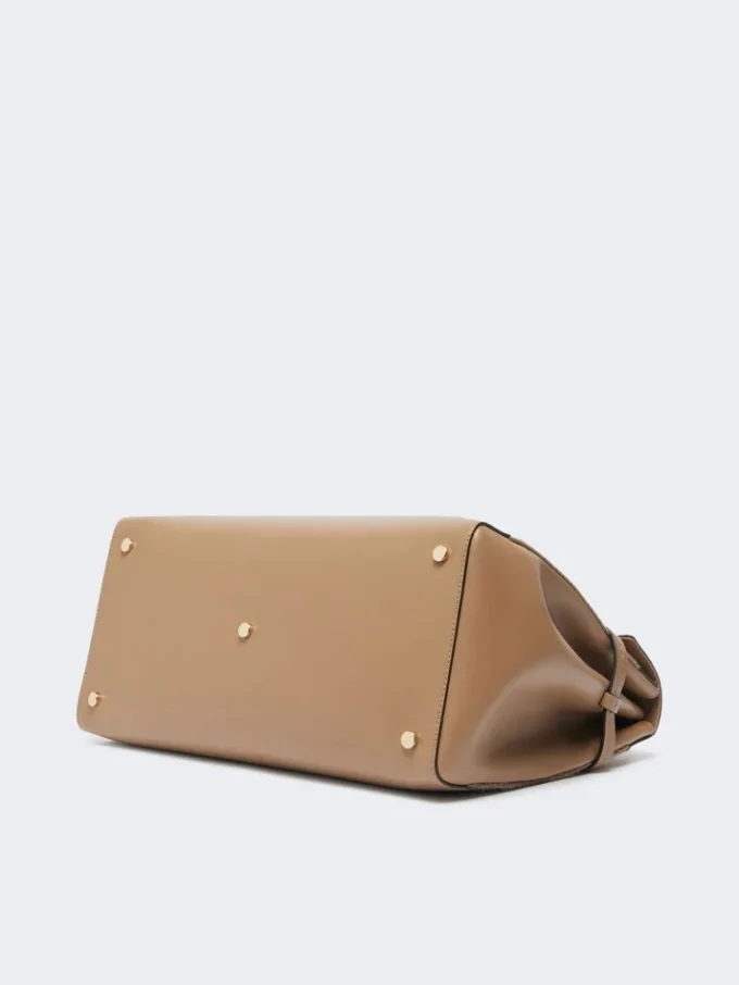 Bolso grande de cachemira y piel, marrón Bolso grande de cachemira y piel, marrón