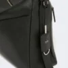Bolso grande de piel de bajo brillo, negro Bolso grande de piel de bajo brillo, negro