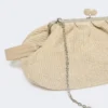 Bolso grande tipo pasticcino con efecto rafia, color paloma Bolso grande tipo pasticcino con efecto rafia, color paloma