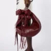 Bolso hobo de piel napa, color burdeos Bolso hobo de piel napa, color burdeos