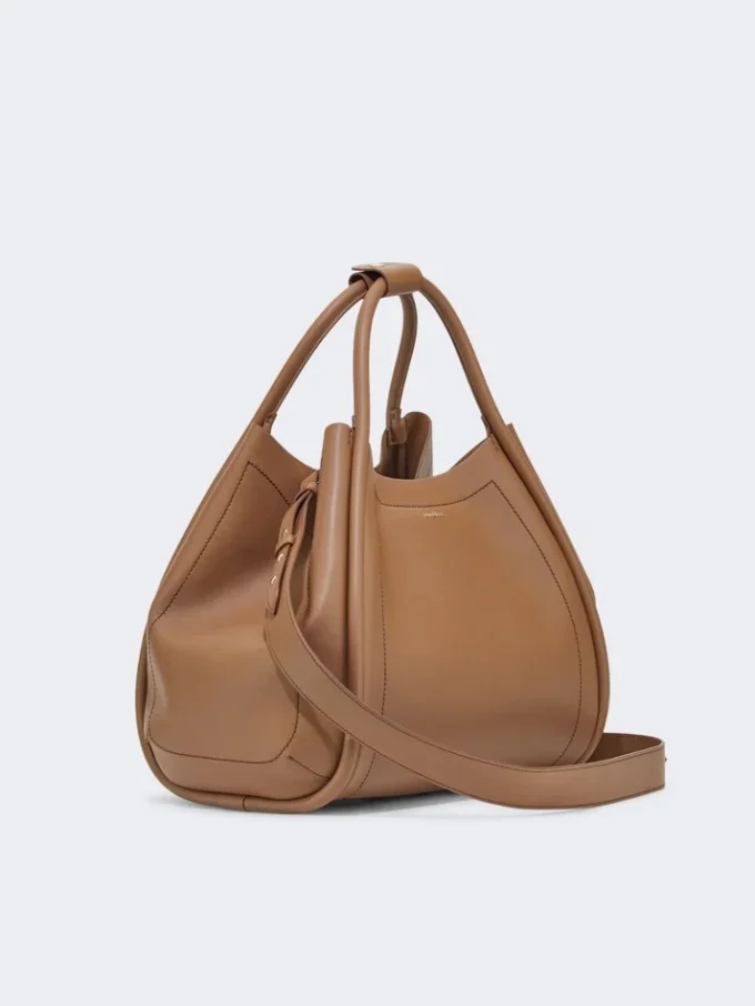 Bolso Marine mediano de piel, marrón bronce Bolso Marine mediano de piel, marrón bronce