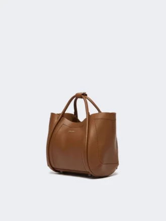 Bolso marino de piel extrapequeño, marrón bronce