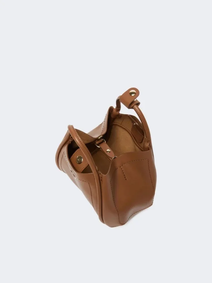 Bolso marino de piel extrapequeño, marrón bronce Bolso marino de piel extrapequeño, marrón bronce