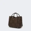Bolso marino extrapequeño con tejido trenzado en forma de rombos, marrón oscuro Bolso marino extrapequeño con tejido trenzado en forma de rombos, marrón oscuro
