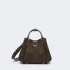 Bolso marino extrapequeño con tejido trenzado en forma de rombos, marrón oscuro Bolso marino extrapequeño con tejido trenzado en forma de rombos, marrón oscuro