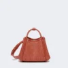 Bolso marino extrapequeño con tejido trenzado tipo rafia, color terracota Bolso marino extrapequeño con tejido trenzado tipo rafia, color terracota