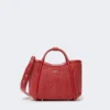 Bolso marino extrapequeño con tejido trenzado tipo rafia, rojo Bolso marino extrapequeño con tejido trenzado tipo rafia, rojo