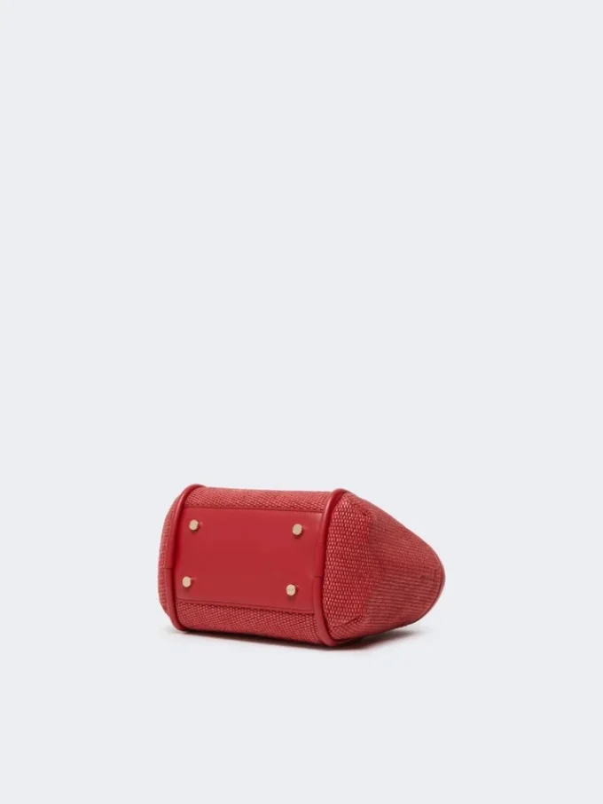 Bolso marino extrapequeño con tejido trenzado tipo rafia, rojo Bolso marino extrapequeño con tejido trenzado tipo rafia, rojo