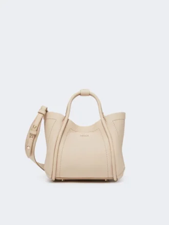 Bolso marino extrapequeño de piel, color hielo