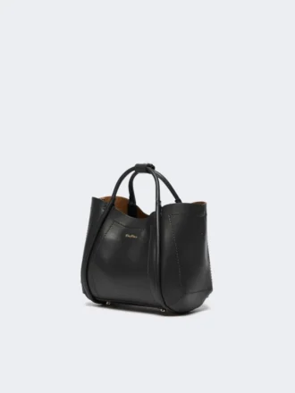 Bolso marino extrapequeño de piel, negro