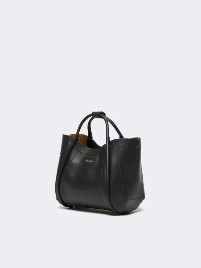 Bolso marino extrapequeño de piel, negro Bolso marino extrapequeño de piel, negro