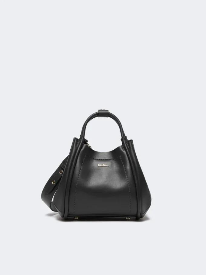 Bolso marino extrapequeño de piel, negro Bolso marino extrapequeño de piel, negro