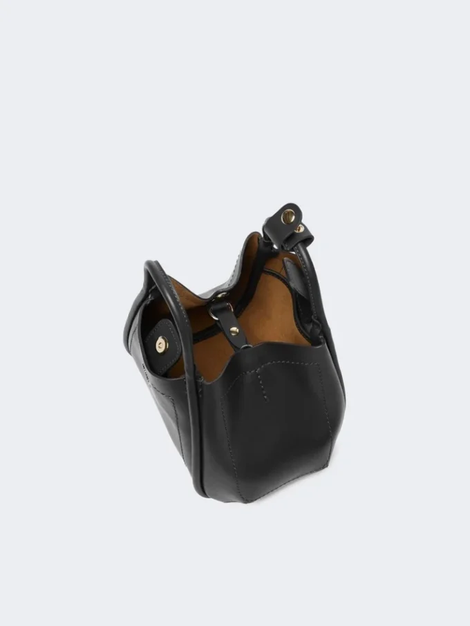 Bolso marino extrapequeño de piel, negro Bolso marino extrapequeño de piel, negro