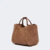 Bolso marino extrapequeño de tejido teddy, color camel Bolso marino extrapequeño de tejido teddy, color camel