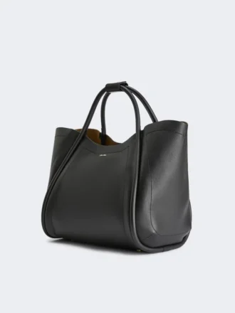 Bolso marino mediano de piel, negro