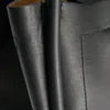 Bolso marino mediano de piel, negro Bolso marino mediano de piel, negro