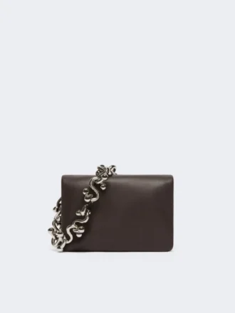 Bolso mini Soffy acolchado de piel napa, color cacao