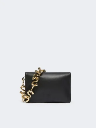 Bolso mini Soffy acolchado de piel napa, negro