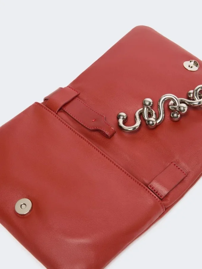 Bolso mini Soffy de napa acolchada, rojo ladrillo Bolso mini Soffy de napa acolchada, rojo ladrillo