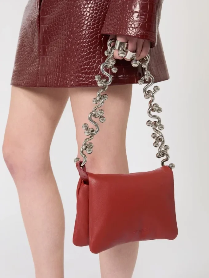 Bolso mini Soffy de napa acolchada, rojo ladrillo Bolso mini Soffy de napa acolchada, rojo ladrillo