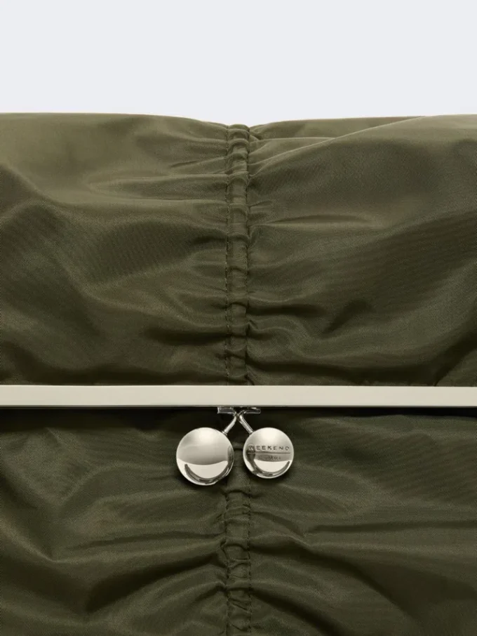 Bolso Pasticcino extragrande de gabardina técnica, verde salvia Bolso Pasticcino extragrande de gabardina técnica, verde salvia