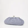 Bolso Pasticcino grande de algodón a cuadros vichy, azul ultramar Bolso Pasticcino grande de algodón a cuadros vichy, azul ultramar