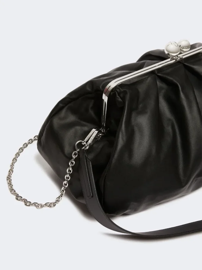 Bolso Pasticcino grande de piel de oveja, negro Bolso Pasticcino grande de piel de oveja, negro