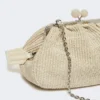 Bolso Pasticcino mediano con efecto rafia, color paloma Bolso Pasticcino mediano con efecto rafia, color paloma