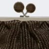 Bolso Pasticcino mediano con efecto rafia, marrón oscuro Bolso Pasticcino mediano con efecto rafia, marrón oscuro