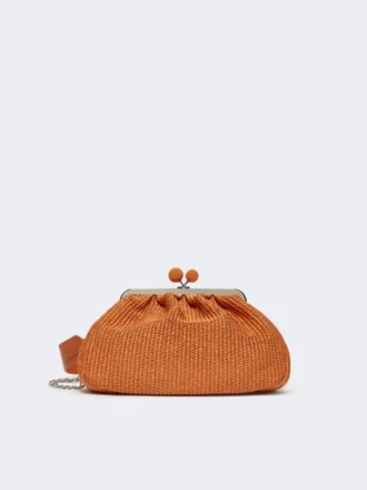 Bolso Pasticcino mediano con efecto rafia, salmón