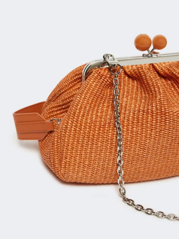 Bolso Pasticcino mediano con efecto rafia, salmón Bolso Pasticcino mediano con efecto rafia, salmón