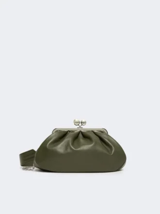 Bolso Pasticcino mediano de piel de oveja, verde oscuro